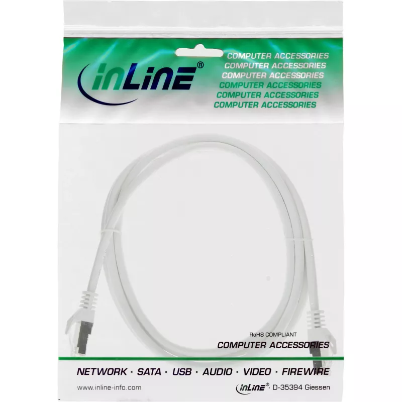Cable de red InLine SF/UTP Cat.5e blanco 2m