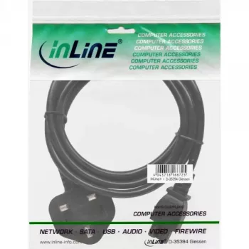 Cable de alimentación InLine para portátil Inglaterra conector hembra de 3 polos 2 m
