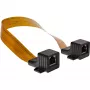 Cable RJ45 fino InLine para pasos de ventana/puerta, 2x RJ45 H/H, 1:1, sin apantallar, 0,3 m