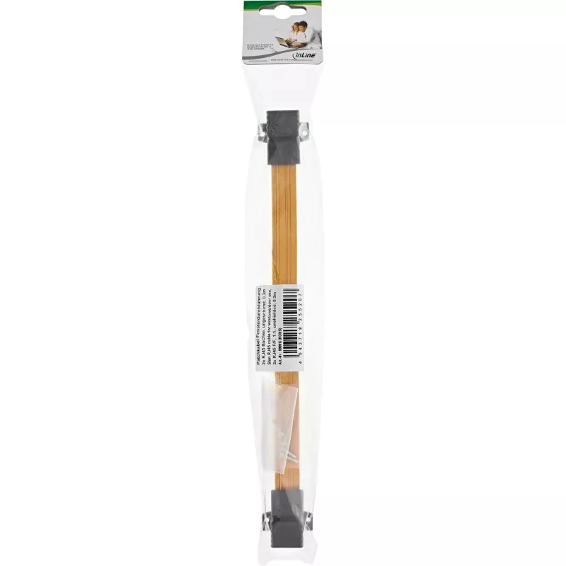 Cable RJ45 fino InLine para pasos de ventana/puerta, 2x RJ45 H/H, 1:1, sin apantallar, 0,3 m