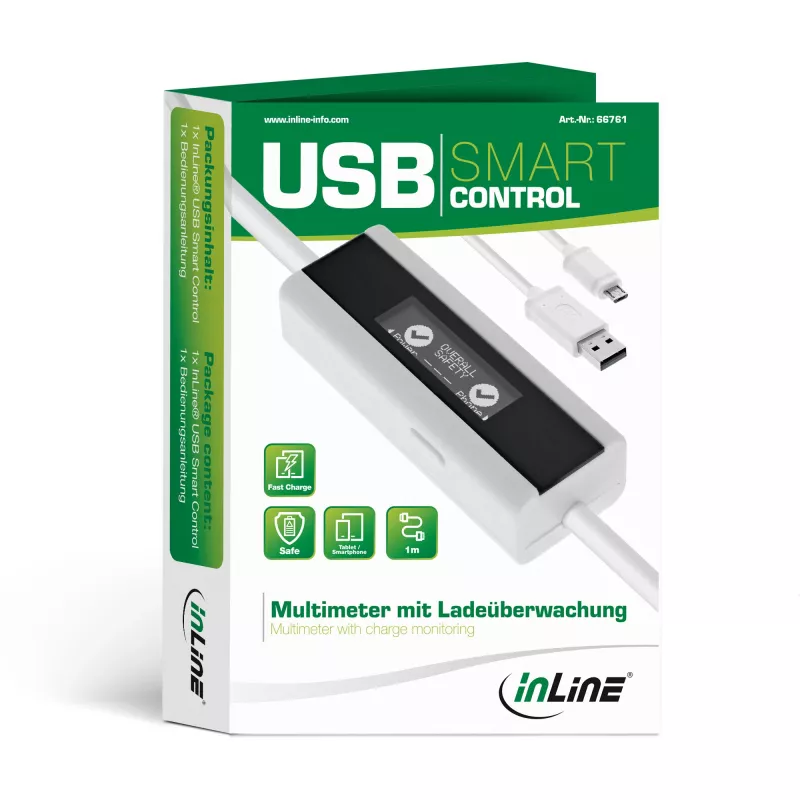 InLine USB Smart Control, multímetro, control de carga