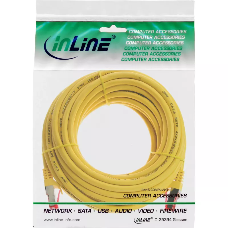 Cable de red InLine S/FTP PiMF Cat.6 250MHz PVC cobre amarillo 5m