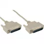Cable serie InLine, moldeado, DB25 macho/macho, directo, gris, 2m