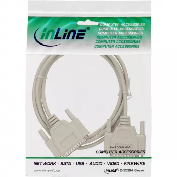 Cable serie InLine, moldeado, DB25 macho/macho, directo, gris, 2m