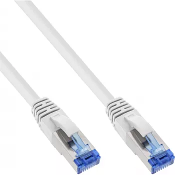 Cable de parcheo InLine S/FTP PiMF Cat.6A libre de halógenos 500MHz blanco 15m