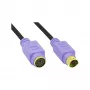 Cable PS/2 InLine, M/H, negro/violeta, contactos dorados, 2m