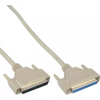 Cable de prolongación serie InLine, moldeado, DB37, macho / hembra, directo, gris, 3m