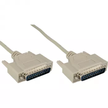 Cable serie InLine, moldeado, DB25 macho a macho, directo, gris, 10m