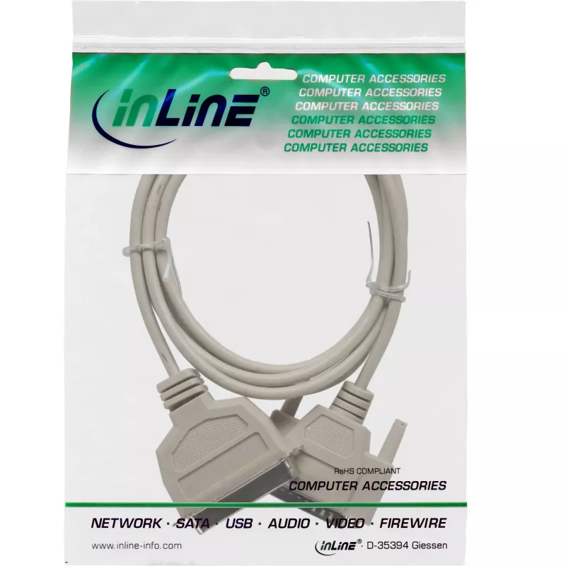 Cable de impresora InLine bidireccional 25 pines D-Sub a 36 pines Centronics 2m