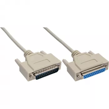Cable serie InLine, moldeado, DB25 macho / hembra, directo, gris, 10m