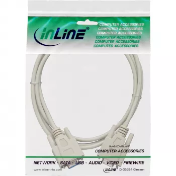 Cable serie InLine DB9 hembra/hembra conexión directa 1,80m Beige