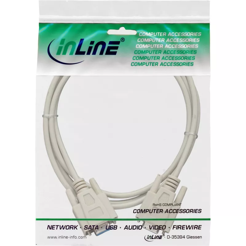 Cable serie InLine DB9 hembra / hembra directo 3m