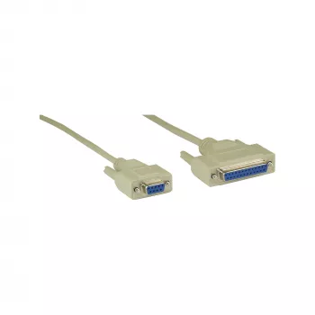 Cable null modem InLine DB9 hembra / DB25 hembra 2 m beige