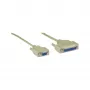 Cable null modem InLine DB9 hembra / DB25 hembra 2 m beige
