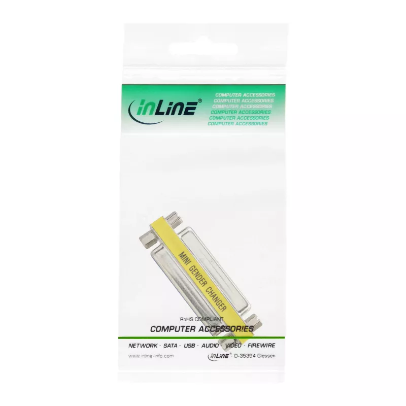Mini adaptador InLine 25 pines Sub-D hembra a hembra