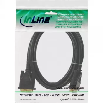 Cable DVI-D InLine, Premium, 24+1 M/M, Dual Link, dorado, 3 m