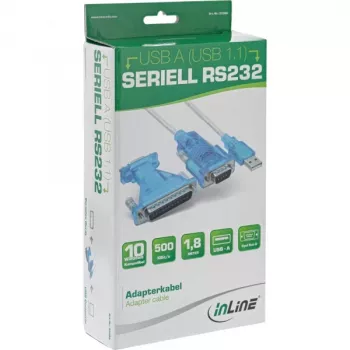 Cable adaptador USB a serie InLine USB Type-A macho / DB9 macho 1,8 m
