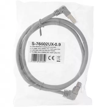 Cable de red InLine® S-76602U-1.1 conector acodado Cat.6 1,1 m gris