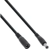 Cable alargador DC InLine, conector macho/hembra DC 5,5x2,1 mm, AWG 18, negro 1 m