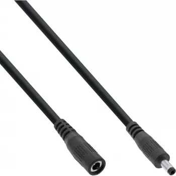 Cable de extensión DC InLine, conector macho/hembra DC 4,0x1,7mm, AWG 18, negro 0,5m