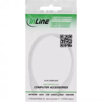 Cable de extensión DC InLine, conector macho/hembra DC 5,5x2,5mm, AWG 18, blanco 1m