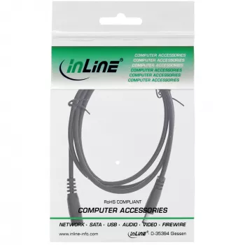 Cable de extensión DC InLine, conector macho/hembra DC 4,0x1,7mm, AWG 18, negro 2m