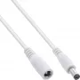 Cable de extensión DC InLine, conector macho/hembra DC 5,5x2,5mm, AWG 18, blanco 3m