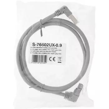 Cable de red InLine acodado en ambos extremos, S/FTP (PiMf), Cat.6, 250 MHz, PVC, cobre, gris, 1,1 m