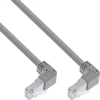 Cable de red InLine acodado en ambos extremos, S/FTP (PiMf), Cat.6, 250 MHz, PVC, cobre, gris, 1,1 m