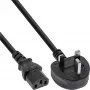 Cable de alimentación InLine conector macho Reino Unido / conector macho IEC C13 de 3 polos, 0,5 m