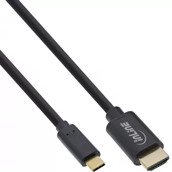 Cable de pantalla USB InLine, conector macho USB-C a conector macho HDMI, 5 m, 5 m, USB Type-C, HDMI, macho, macho, recto