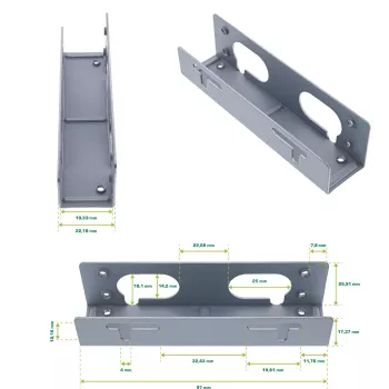 Soportes de guía de montaje InLine para discos duros de 3,5 pulgadas 59959