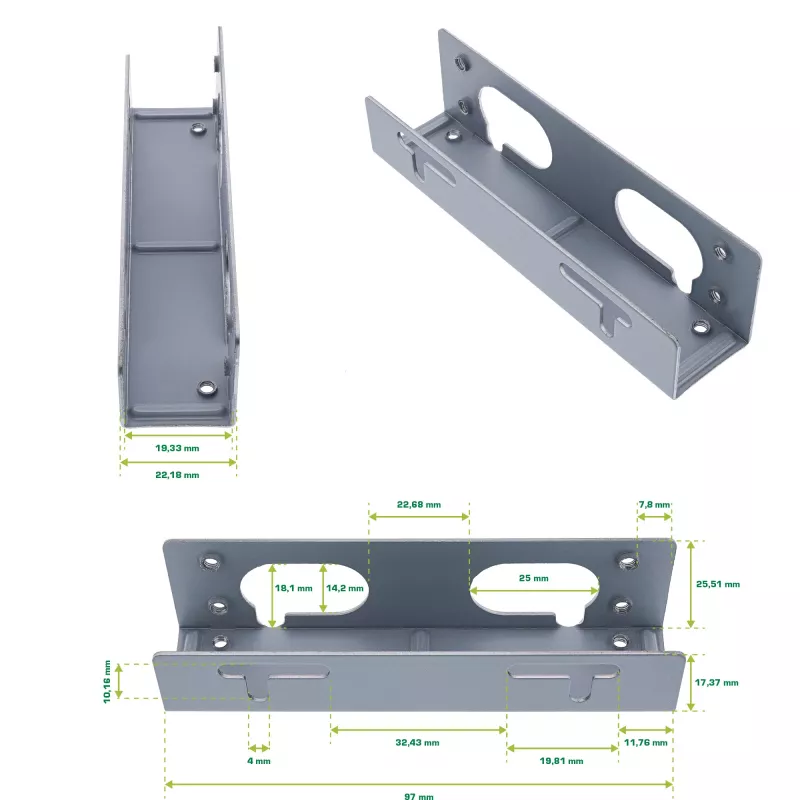Soportes de guía de montaje InLine para discos duros de 3,5 pulgadas 59959