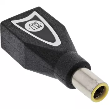 Conector macho con interruptor InLine M11 (20V) para fuente de alimentación universal 90W / 120W negro