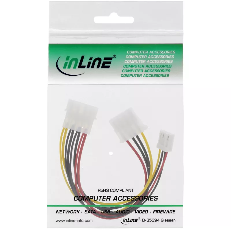 Cable de alimentación en Y interno InLine 1x Molex 5,25