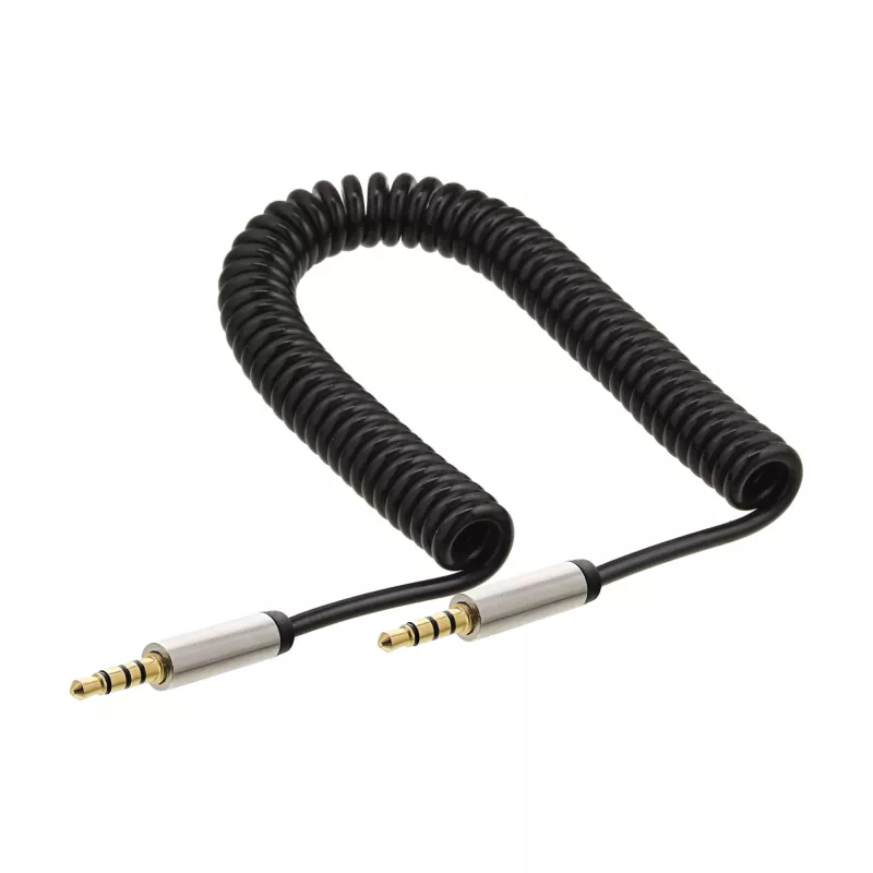 Cable de audio en espiral fino InLine 3,5 mm conector macho / conector macho 4 polos estéreo 0,5 m