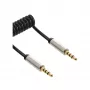 Cable de audio en espiral fino InLine 3,5 mm conector macho / conector macho 4 polos estéreo 1 m