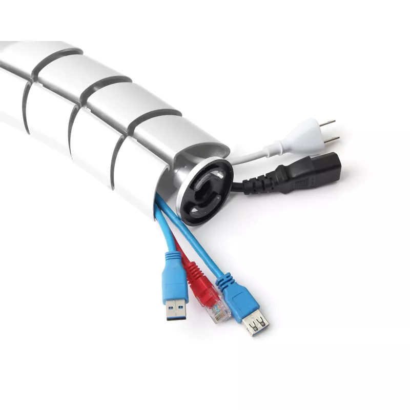 Canaleta de cables, InLine 59997C canaleta vertical flexible para mesa, 2 compartimentos, 0,80 m, blanca