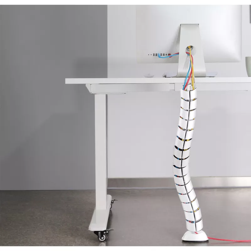 Canaleta de cables, InLine 59997C canaleta vertical flexible para mesa, 2 compartimentos, 0,80 m, blanca