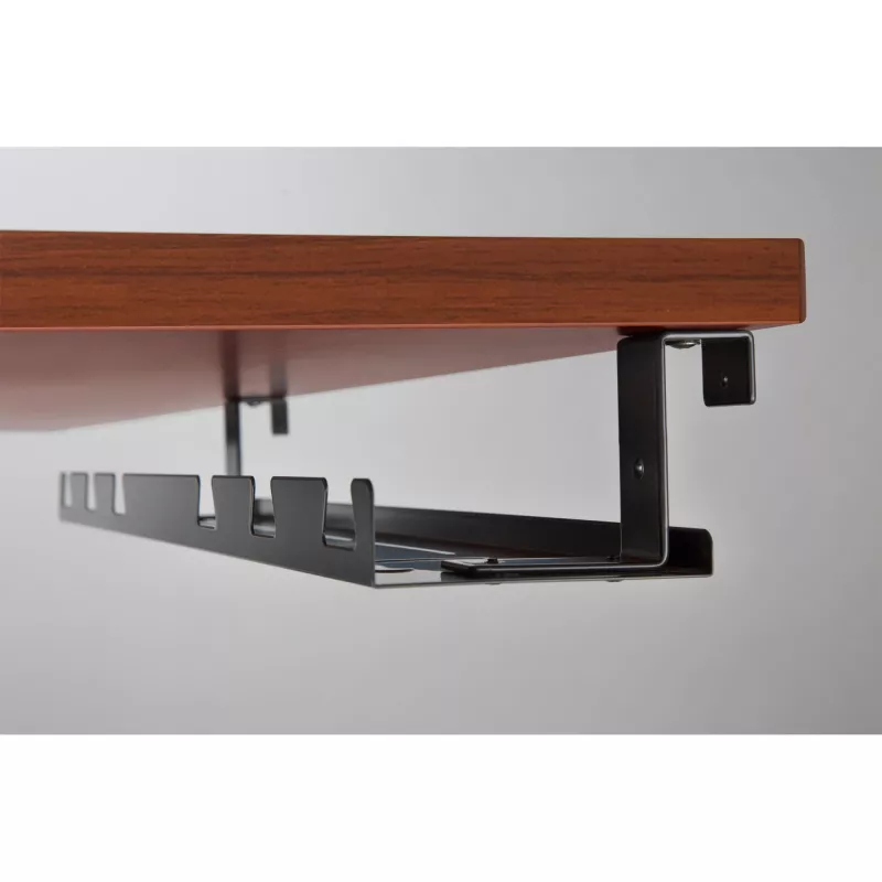 Bandeja/guía de cables para montaje bajo la mesa InLine 131×590×74 mm, negra