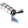 Guía de cables flexible InLine, vertical para mesas, 2 compartimentos, 0,80 m plateada