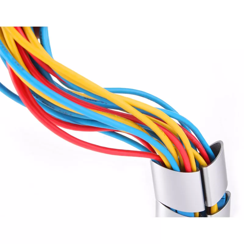 Guía de cables flexible InLine, vertical para mesas, 2 compartimentos, 0,80 m plateada