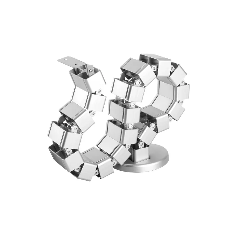 Canaleta de cables InLine para mesas de altura regulable, 4 compartimentos, gris, 68×36×42 mm
