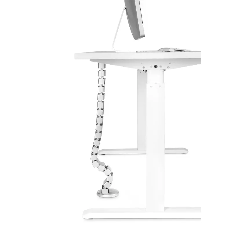 Canaleta de cables InLine para mesas de altura regulable, 4 compartimentos, gris, 68×36×42 mm