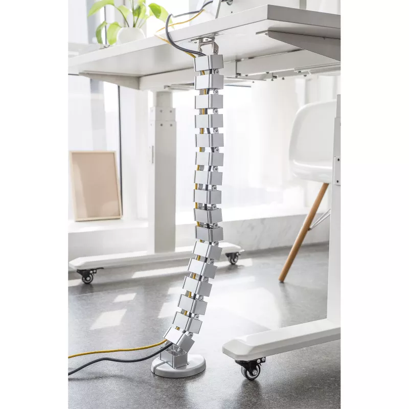Canaleta de cables InLine para mesas de altura regulable, 4 compartimentos, gris, 68×36×42 mm