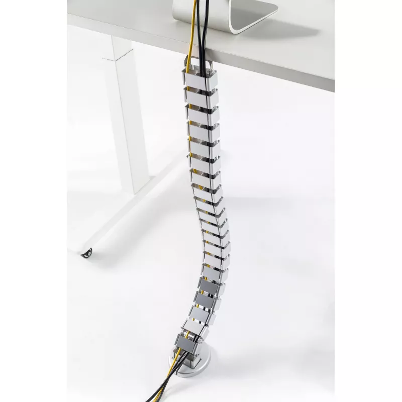 Canaleta de cables InLine para mesas de altura regulable, 4 compartimentos, gris, 68×36×42 mm