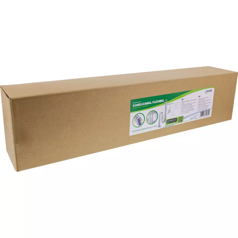 Canaleta de cables InLine para mesas de altura regulable, 4 compartimentos, gris, 68×36×42 mm