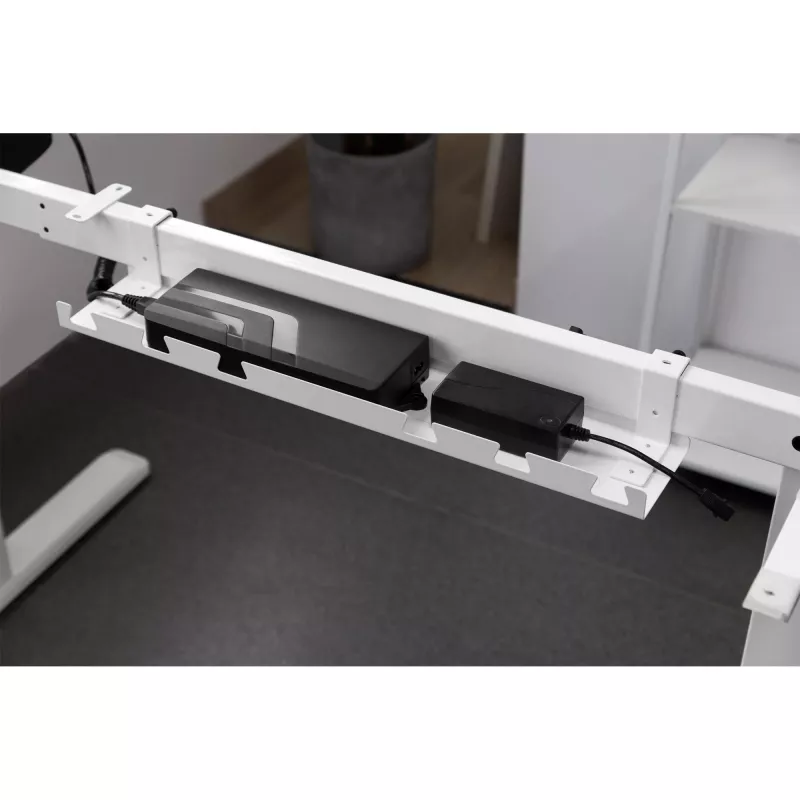 Canaleta para cables/bandeja para montaje bajo mesa InLine 131×590×74 mm, blanco
