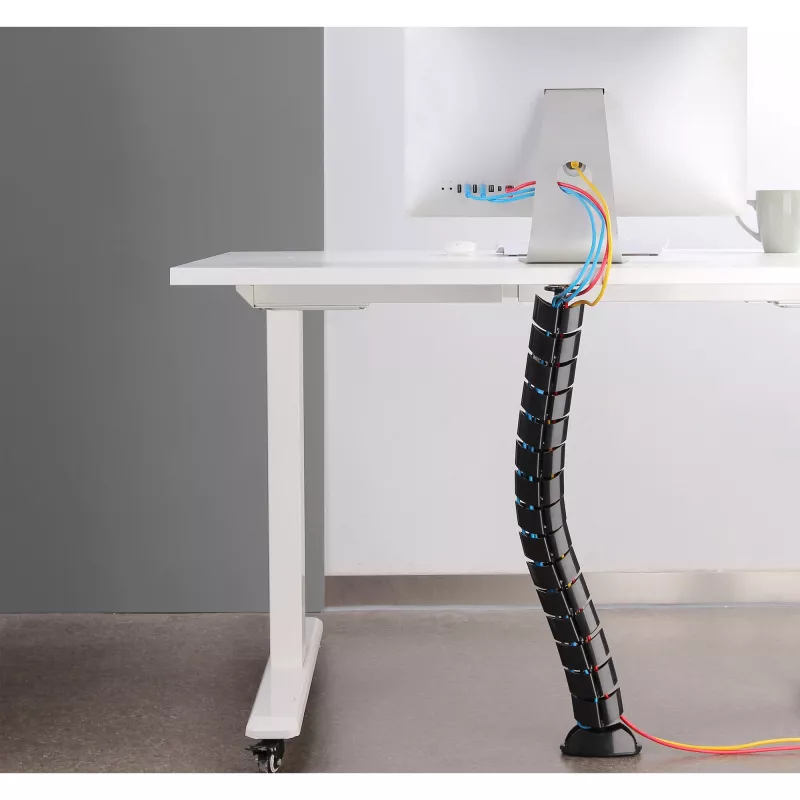InLine tubo para cables flexible, vertical para mesas, 2 cámaras, 0,80 m negro