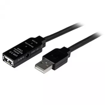StarTech.com cable de extensión USB 2.0 activo de 5 m - M/F, 5 m, USB A, USB A, USB 2.0, conector macho/conector hembra, negro